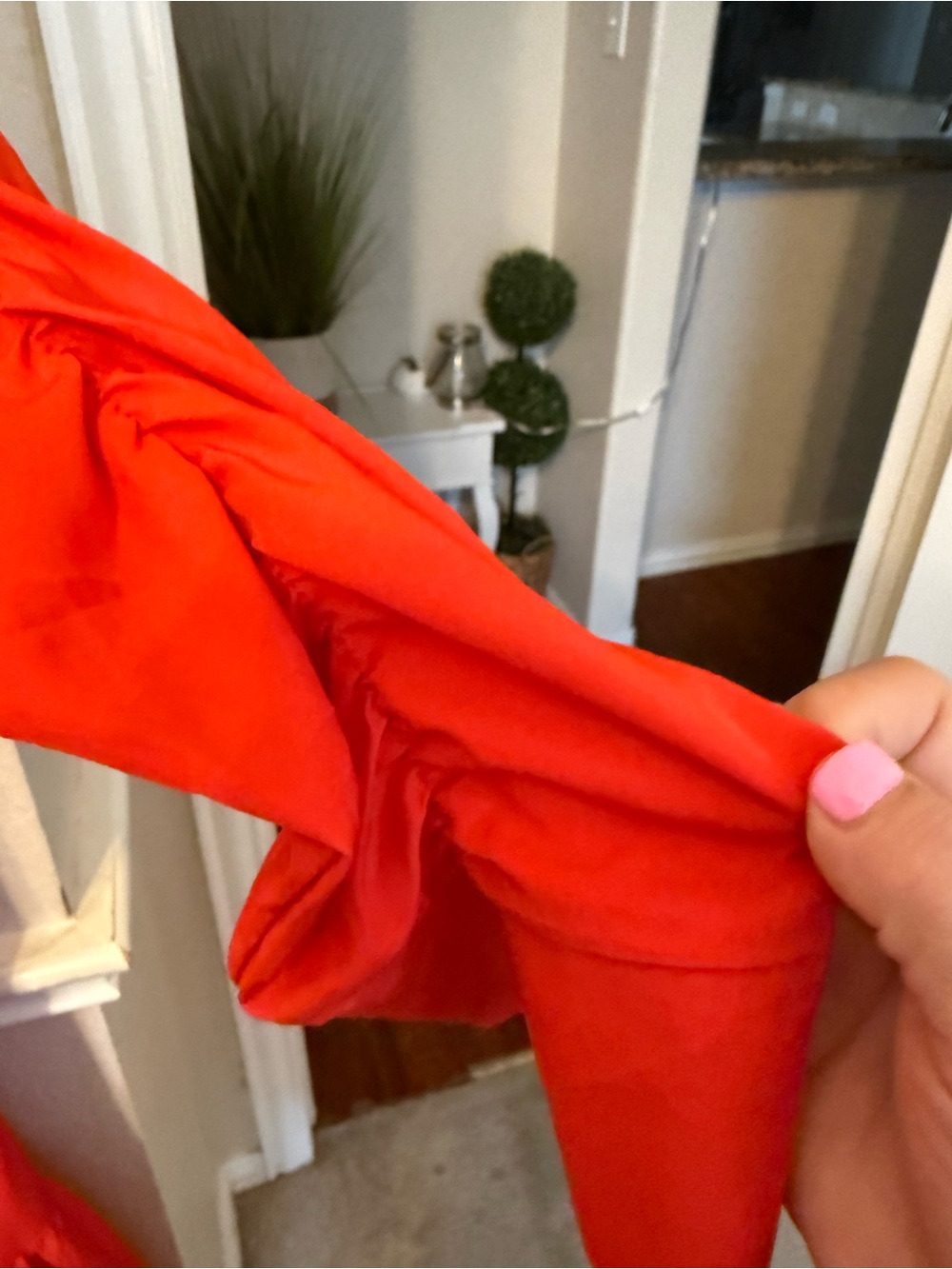 Red Button-Front Tiered Maxi Dress XL RED - Picture 7 of 12